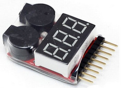 Вольтметр сигнализатор для LiPOL батарей 1-8S