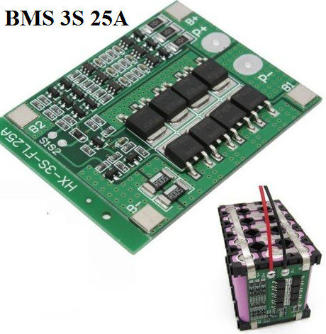 BMS 3S 25A баланс заряд защита на 3 банки HX-3S-FL25A-A